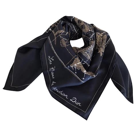 black dior scarf|Dior silk scarf.